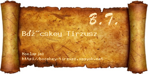 Böcskey Tirzusz névjegykártya